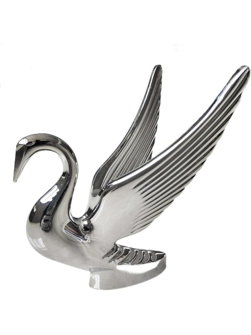 Heavy-Duty Chromed Swan Hood Ornament | Durable Cast Metal Car Accessory